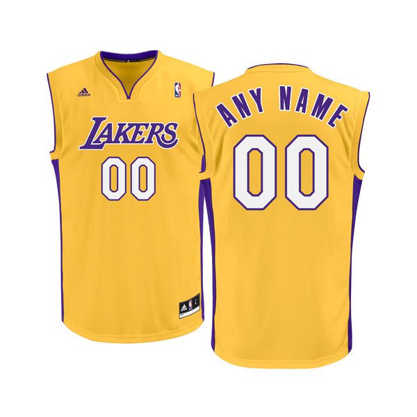 Adidas Los Angeles Lakers Youth Custom Replica Basketball Gold NBA Jersey